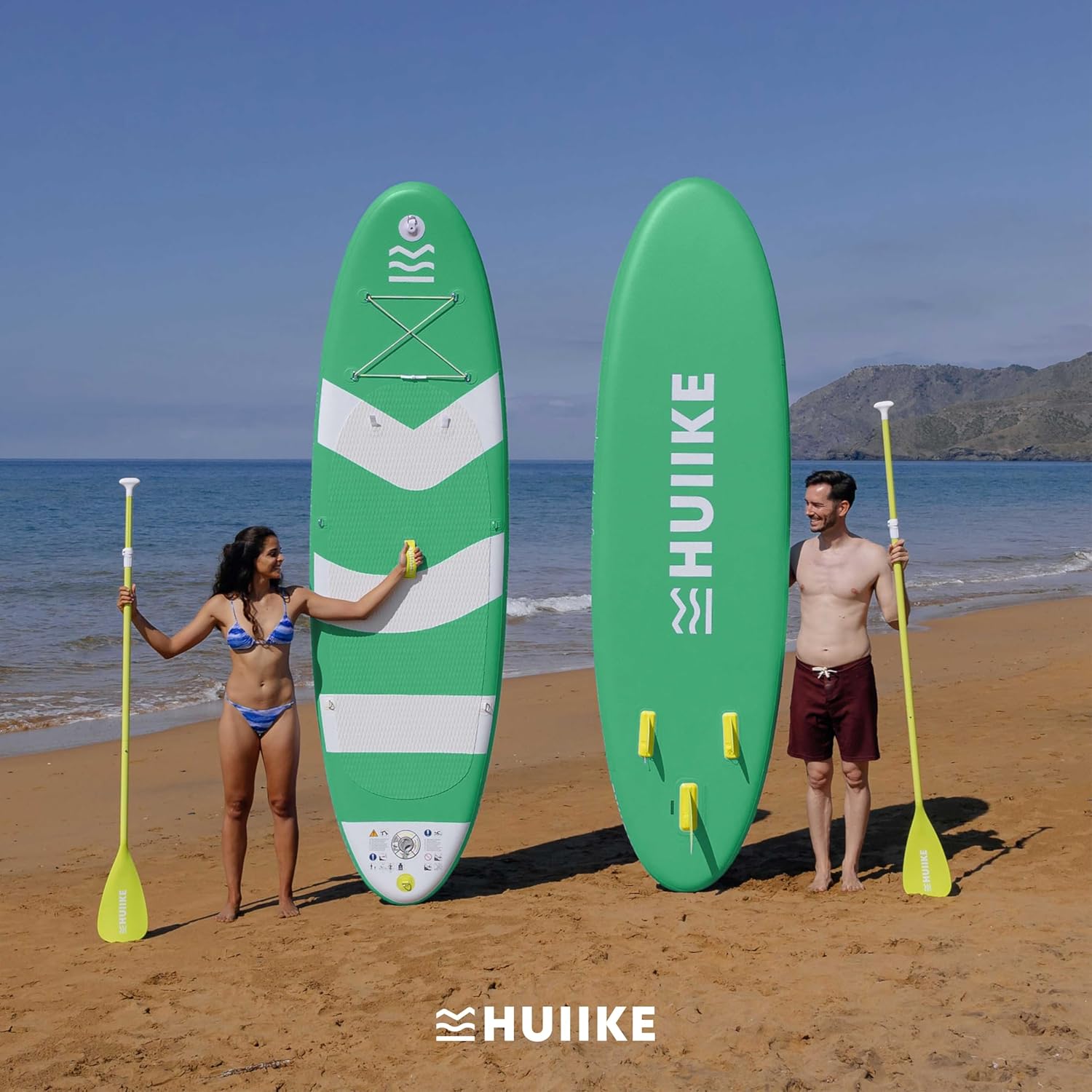 HUIIKE Paddle Gonflable Adulte avec Accessoires Inclus, Pagaie, Ailerons, Pompe. Planche de Stand Up Paddle Grande Stabilité et Résistance. 305 x 84 x 15 cm, Jusqu'à 130 kg