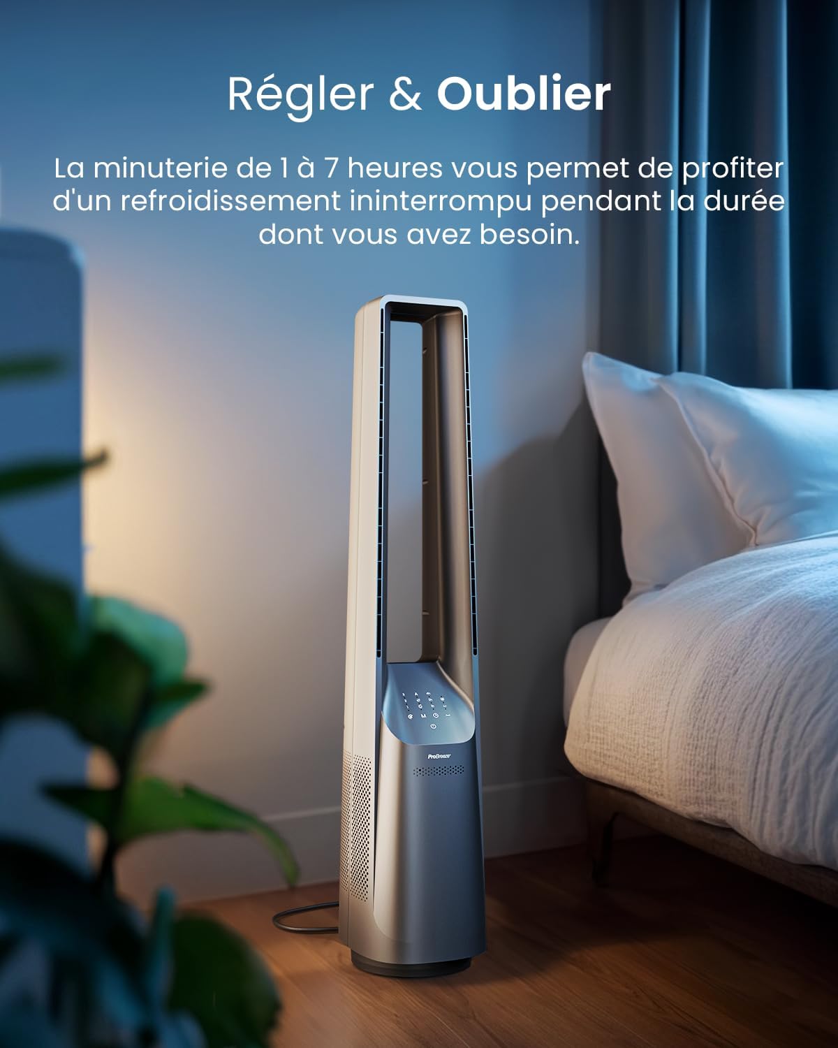 Pro Breeze - Ventilateur tour 101 cm, 6 vitesses, oscillant, silencieux