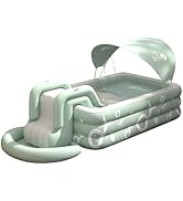 Ergocar Piscine d'Été Ombragée La Piscine Extérieure Gonflable Dispose d'un Toboggan Intégré. Pis...