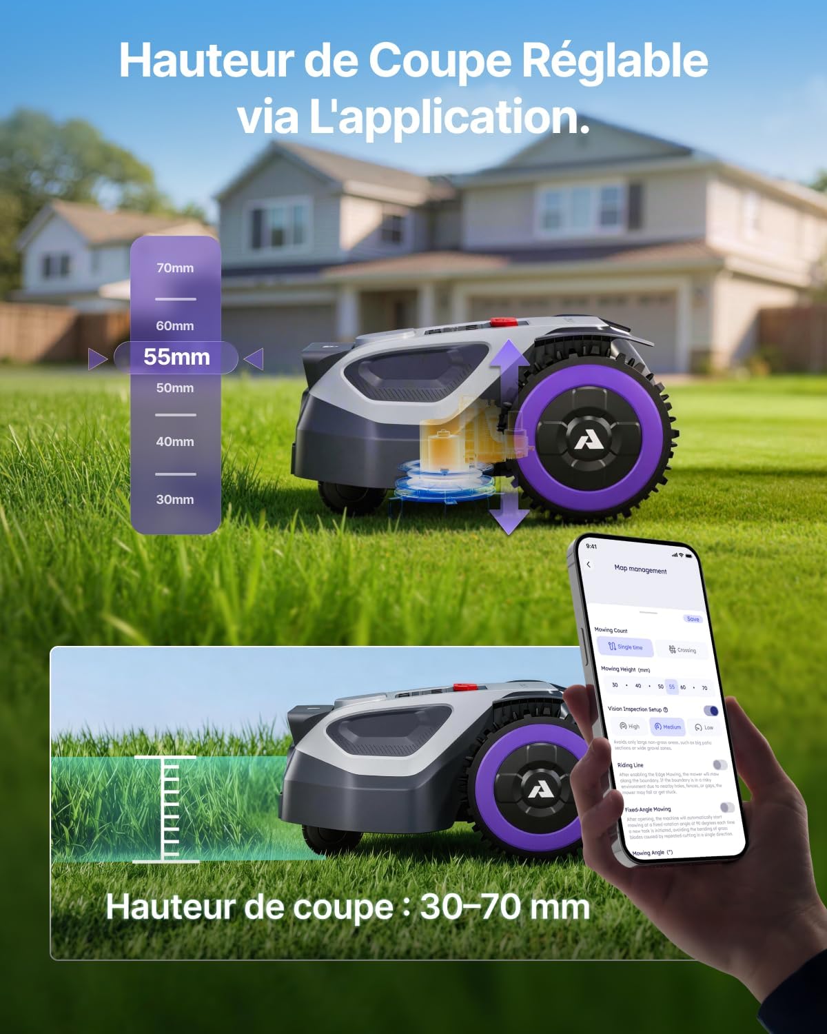 Anthbot - M9 Série - 1050m² - Tondeuse robot RTK, caméra AI, M9