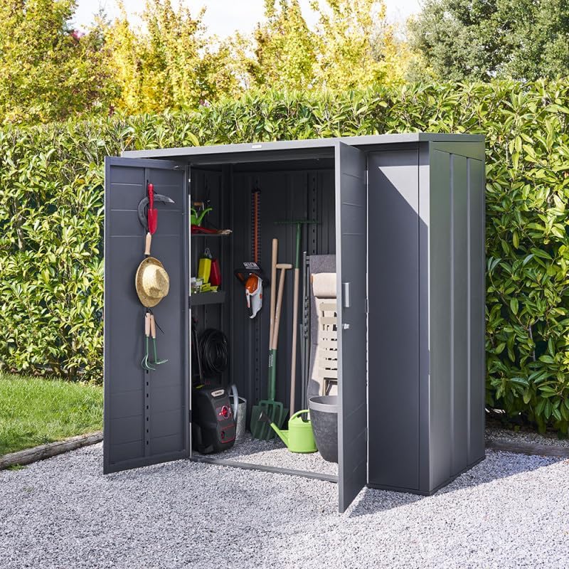 Hespéride - Abri de Jardin Forgia 2,2m² - acier graphite robuste