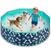 HaoVrisn Piscine pour chien de grande taille, pataugeoire pour enfants, piscine pour chien, pliable, antidérapante et verdi...