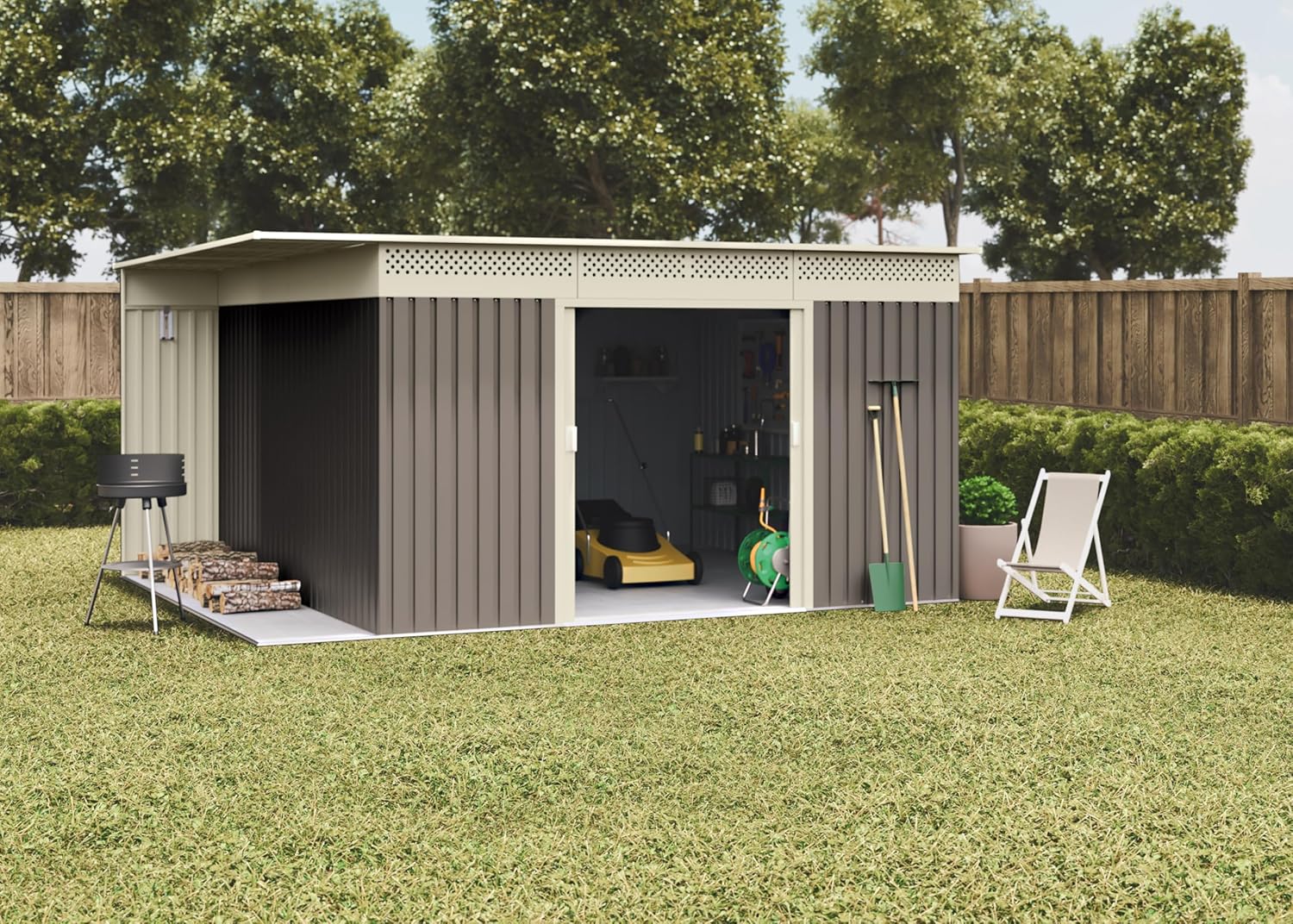 Hoggar Abri de Jardin Premium Uppsala 13.22 m2 - Garantie 10 Ans - 333x397x191cm