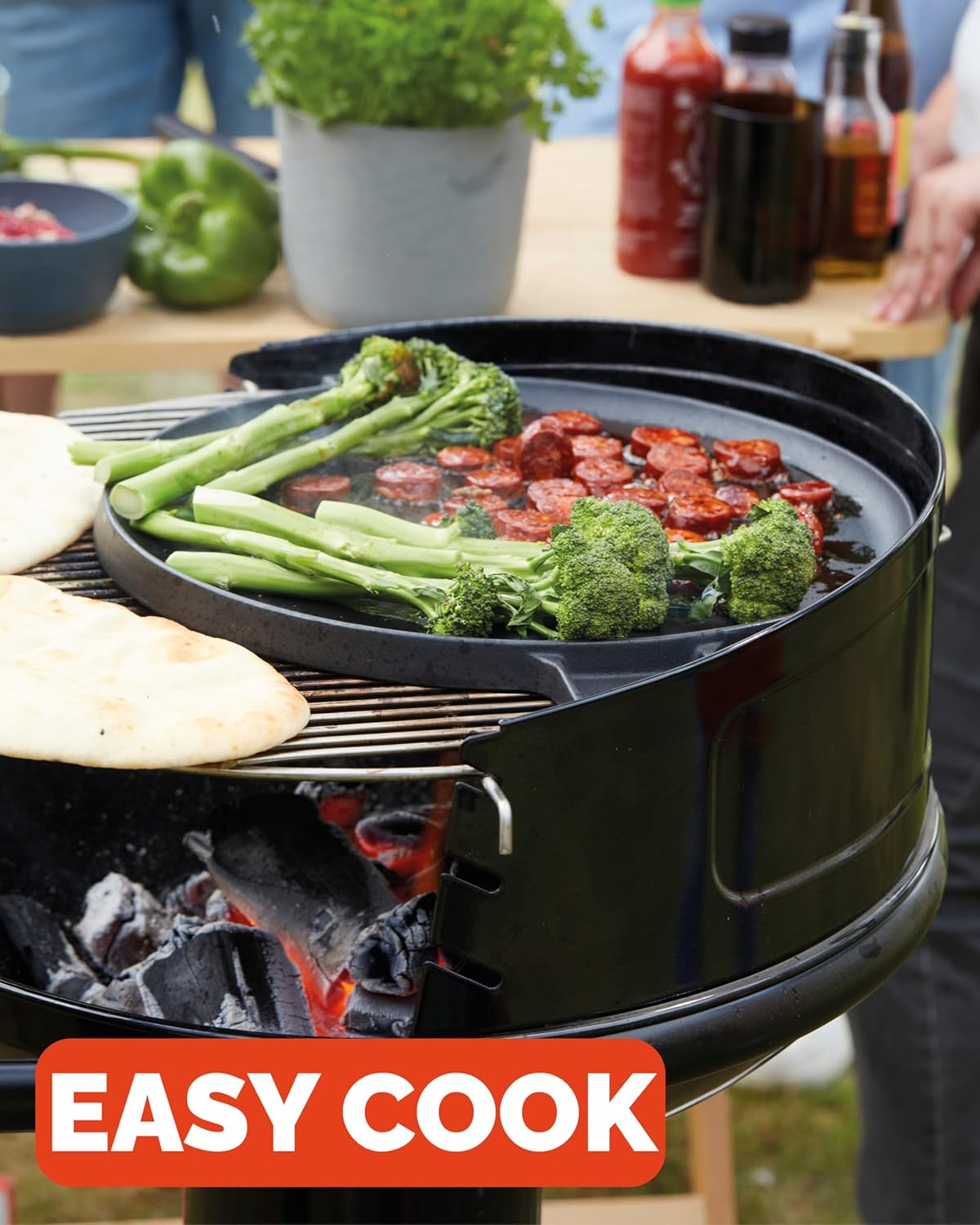 Barbecook - Loewy 45 - 43x43x97cm - barbecue charbon, pare-vent, 6 pers