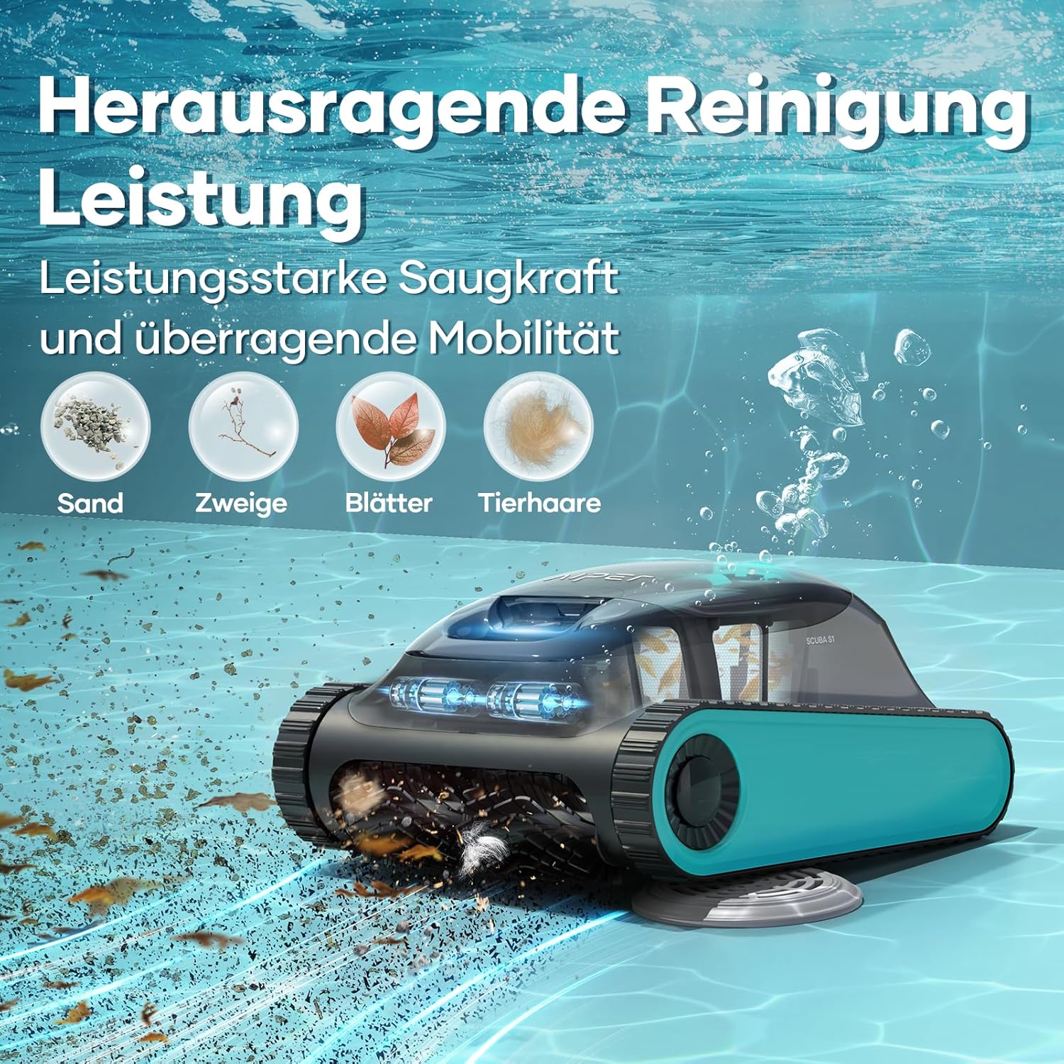 AIPER - Robot piscine sans fil, 150 min, WavePath 2.0, 150㎡