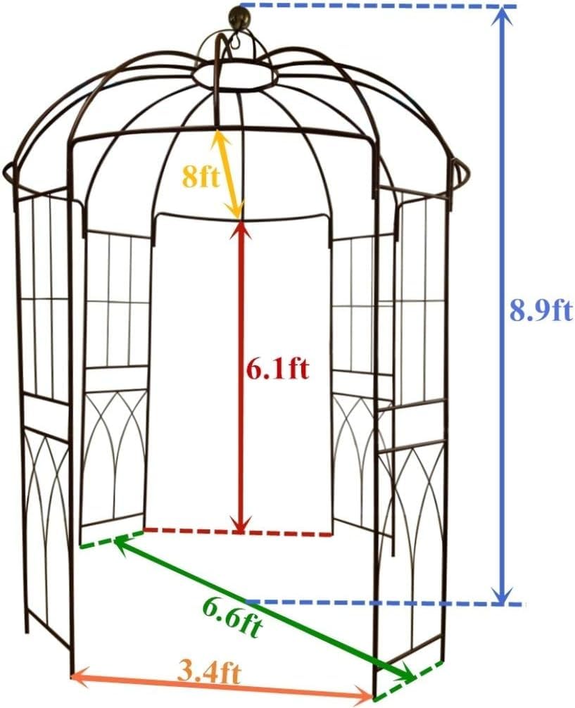 OUTOUR - support plantes grimpantes style cage oiseau, 9'x6'6