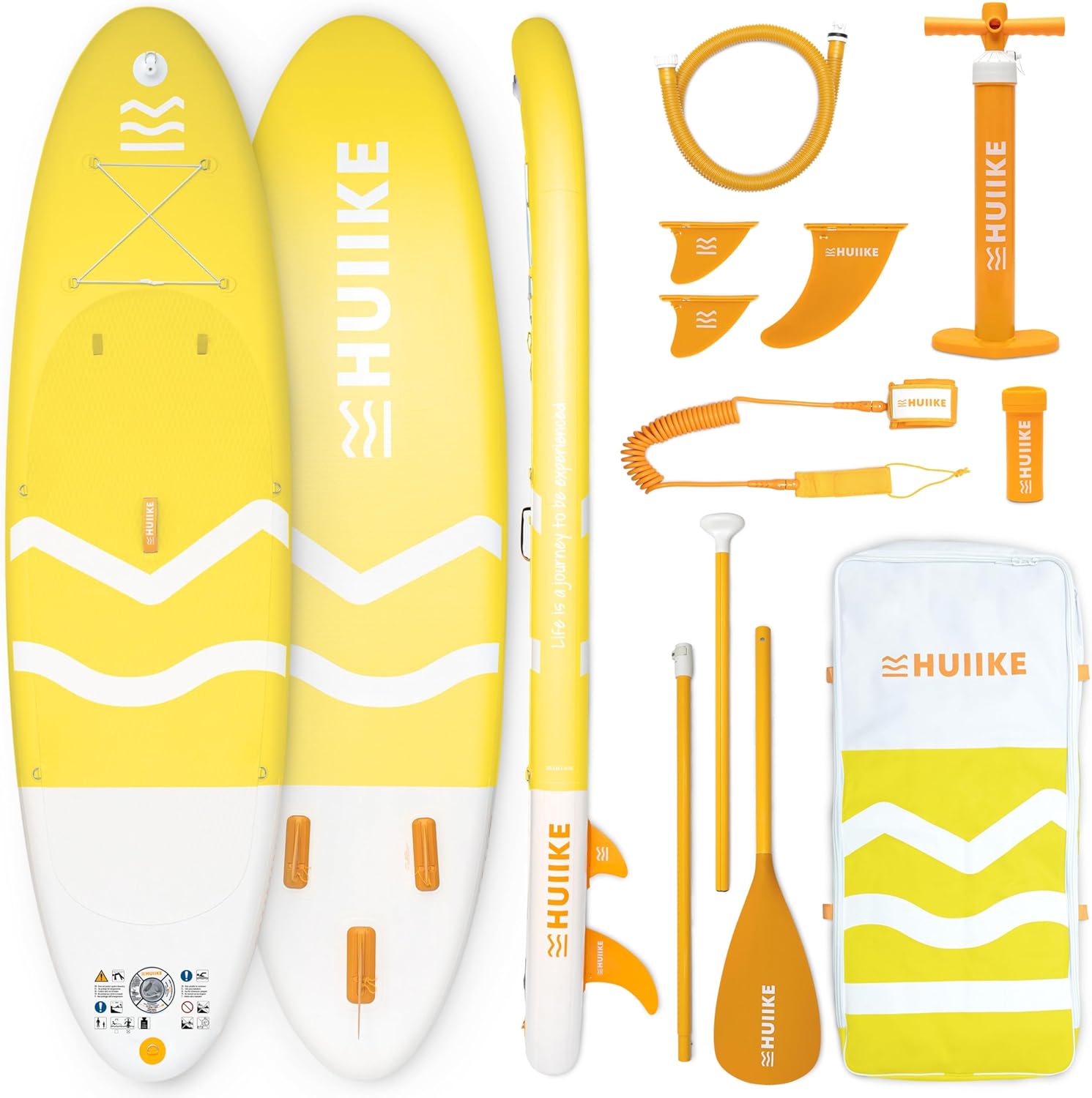 HUIIKE Paddle Gonflable Adulte avec Accessoires Inclus, Pagaie, Ailerons, Pompe. Planche de Stand Up Paddle Grande Stabilité et Résistance. 305 x 84 x 15 cm, Jusqu'à 130 kg