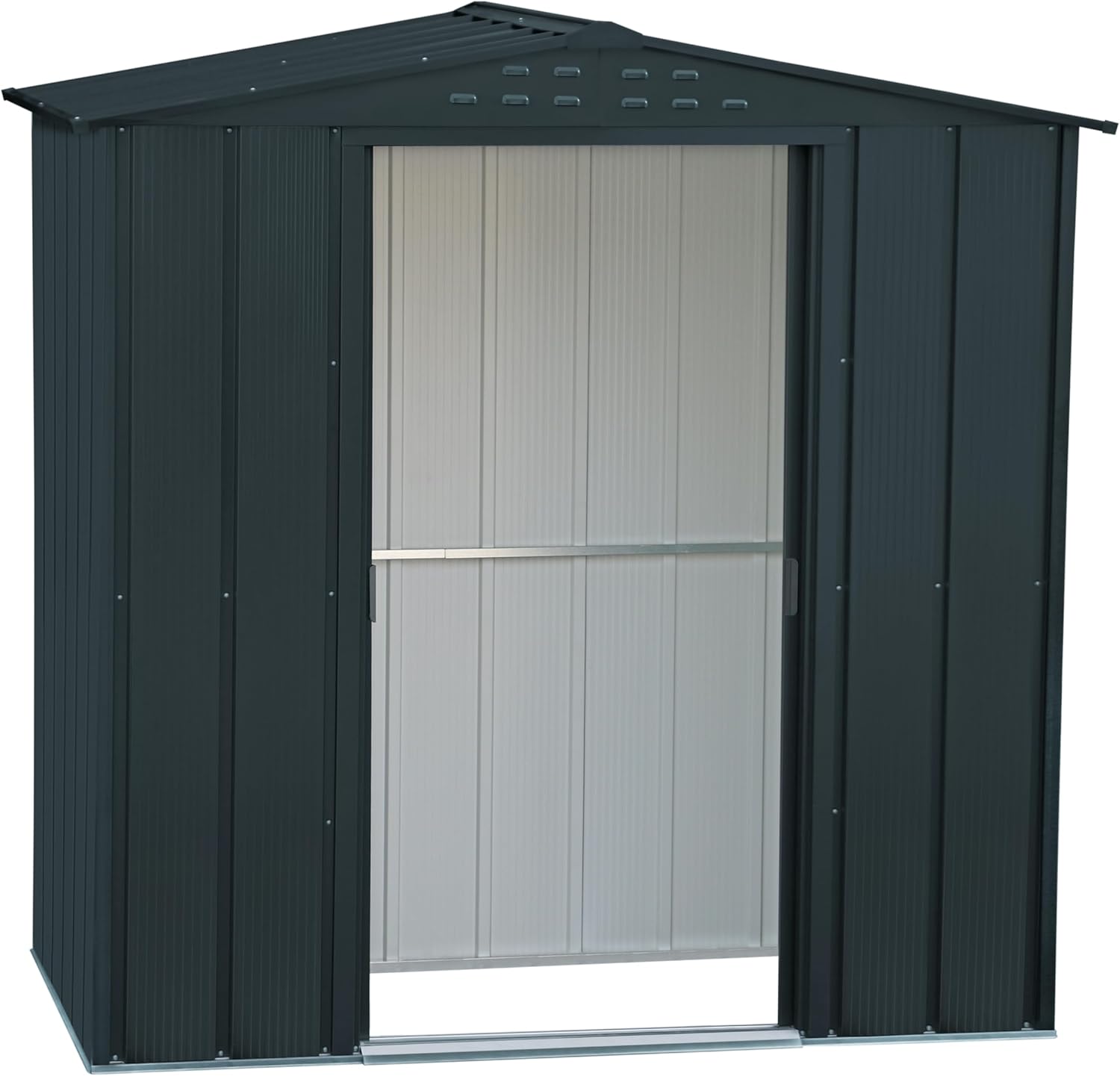 Duramax TOP Shed 6 x 4 (2.17 m²) Abri de jardin en métal, fabriqué en acier galvanisé, structure de toit renforcée, abri de jardin en métal sans entretien et résistant aux intempéries, Anthracite