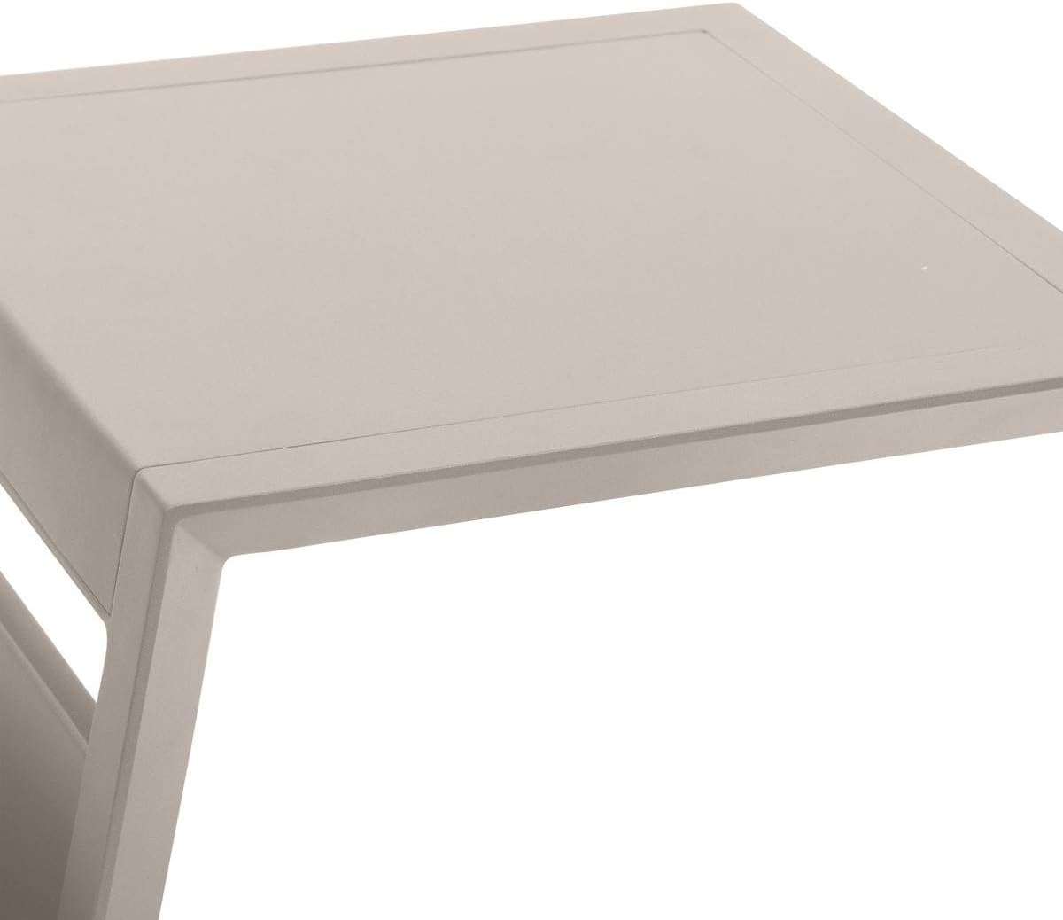 Hespéride - Allure table de jardin carrée 55x45x55cm aluminium argile