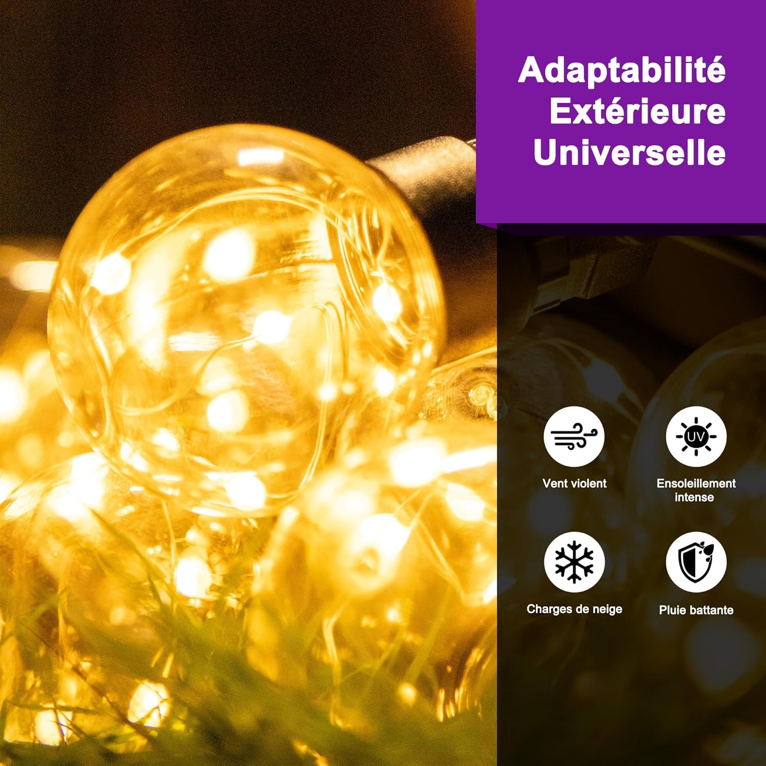 PURPLE LEAF - Pergola effet bois - 3.5x6.35m - LED, lames orientables, étanche
