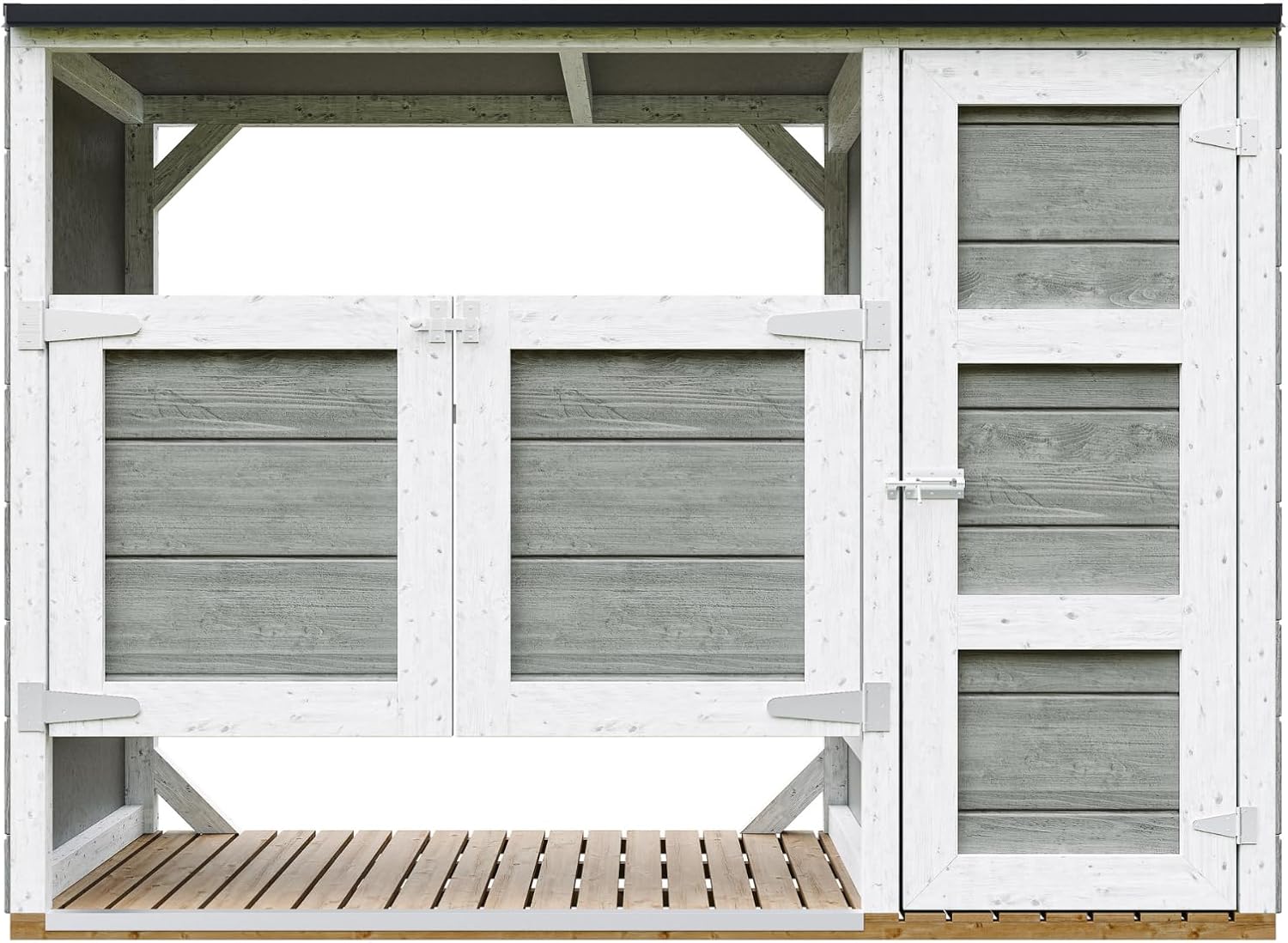 Abri de Jardin pour poubelles, Cache Poubelle extérieur 2x240L – Coffre de Rangement Exterieur, Armoire de Jardin, cabane de Jardin Exterieur – Timbela M981A-TUNDRA Grey