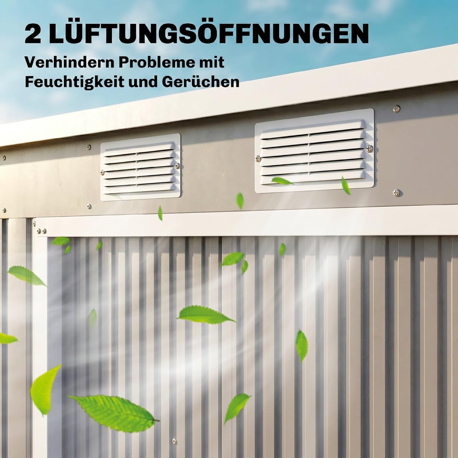 Outsunny - abri de jardin métal toit appentis - 213x130x172cm - double porte, ventilation, cadre sol, verrouillable