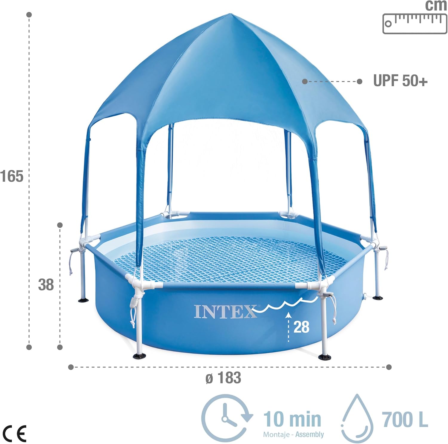 Intex Piscine avec Cadre en métal de 1,83 m x 38 cm - Taille d'installation : 1,83 m x 38 cm (28209NP)