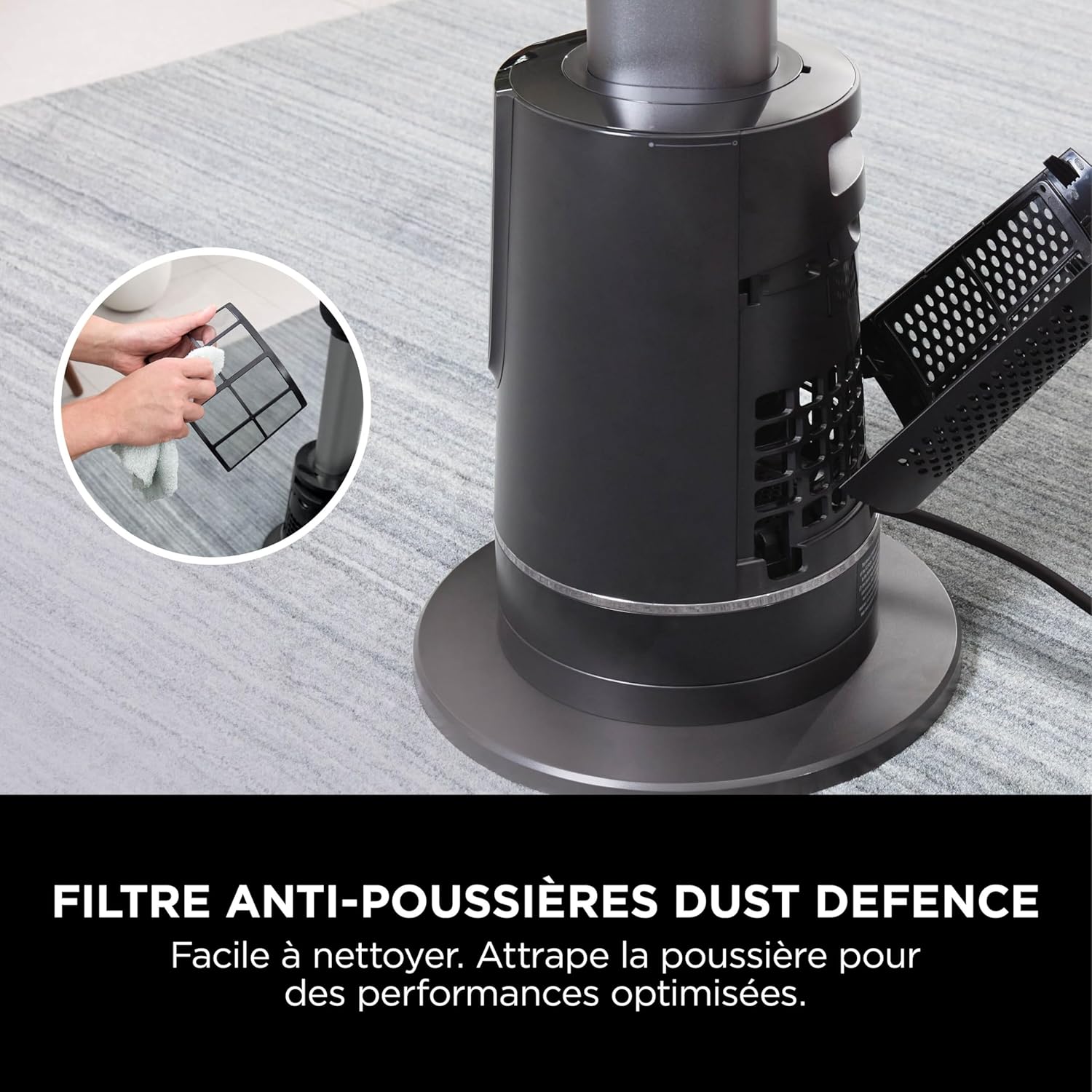 Shark TurboBlade Cool + Heat 2-en-1 Chauffage et ventilateur colonne sans pale, Telecomande, Multidirectionnel jusqu’à 20 mètres, 10 vitesses, Puissance 220W, Minuteur, Facile à nettoyer TH200EU