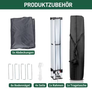 LEADZM - tonnelle pliante - 3x3m - imperméable, UV50+, 4 côtés, réglable
