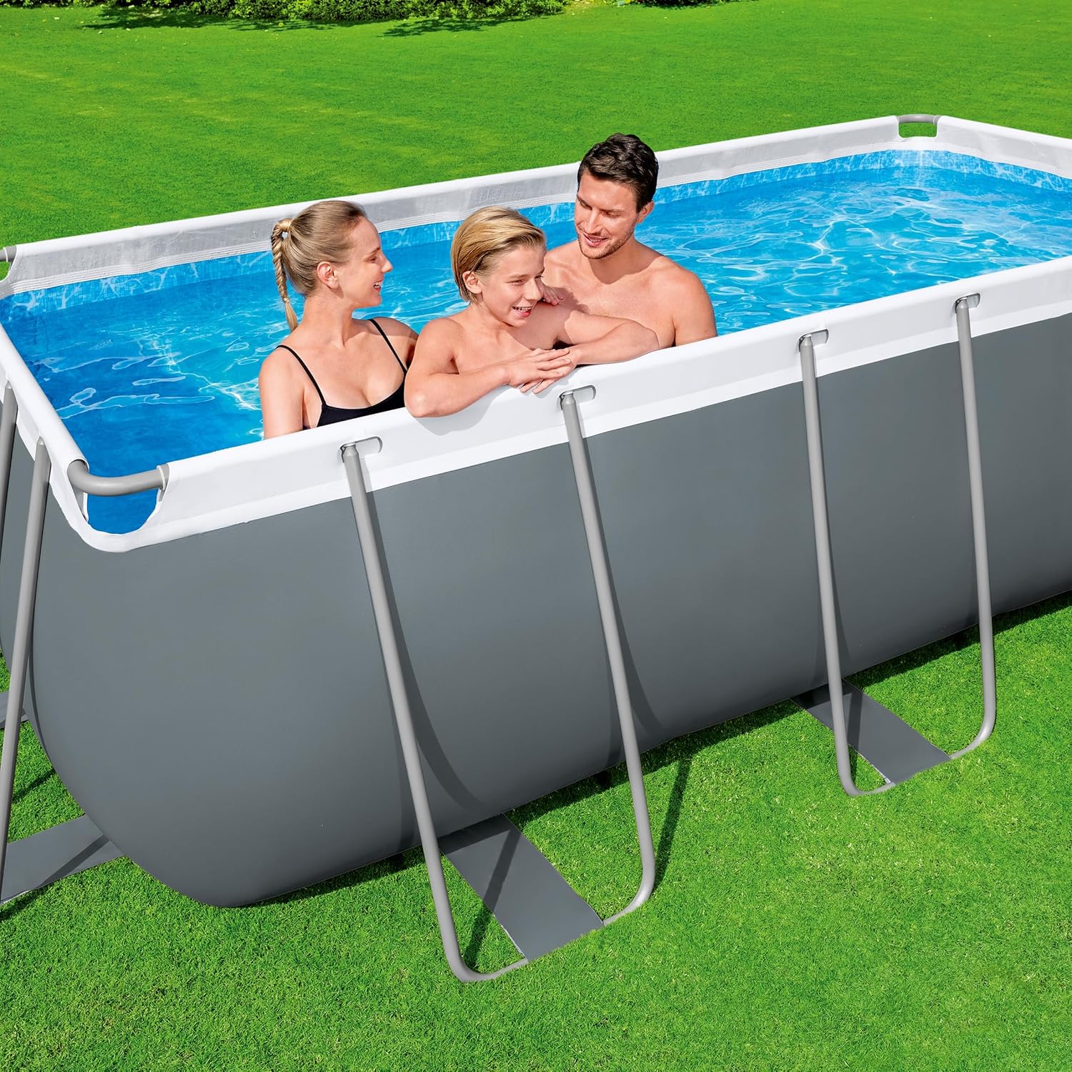 Bestway Steel Pro Max Kit Piscine Hors Sol - 412 cm x 201 cm x 122 cm - Gris foncé