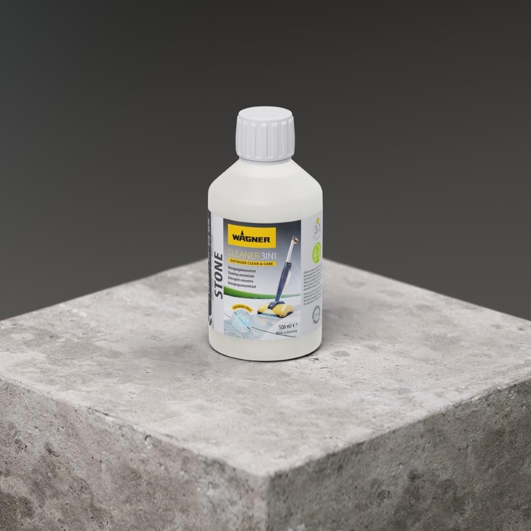 Wagner Stone Cleaner 3 in 1, 500 ml - Concentré pour le nettoyage régulier des surfaces en pierre à l‘extérieur
