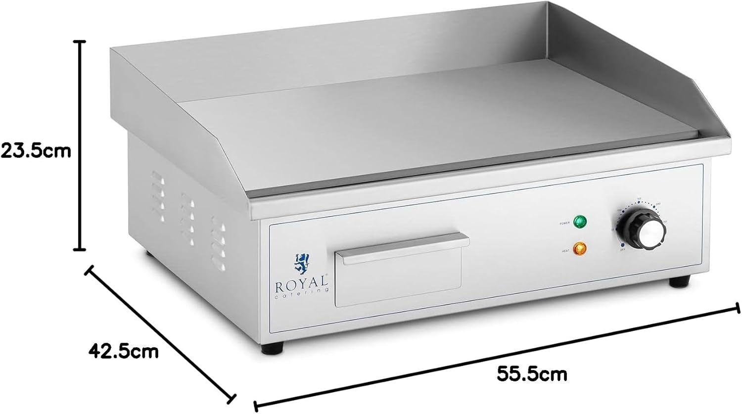 Royal Catering - plancha électrique pro 530x350 mm 3000W RCPG42-S