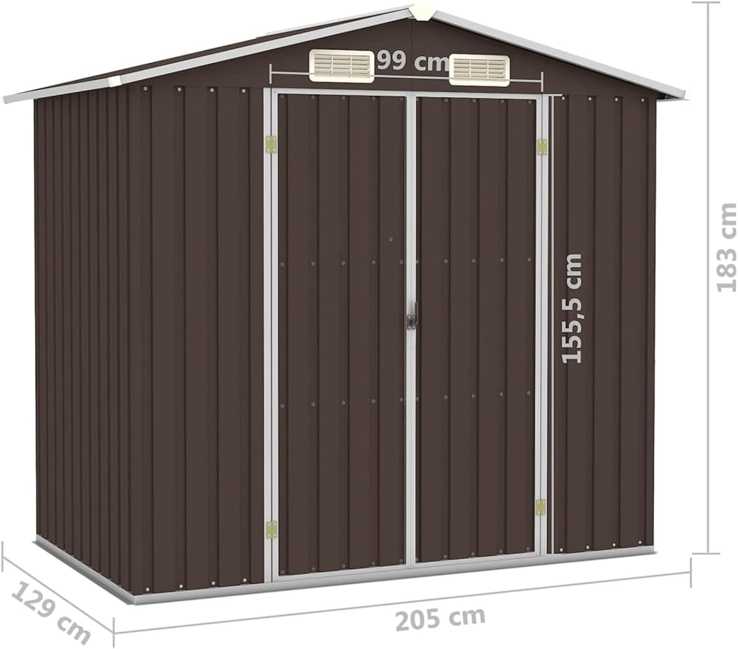 Homgoday Cabane de Jardin en Métal Galvanisé - Protection Contre les Intempéries, Ventilation et Stockage Facile