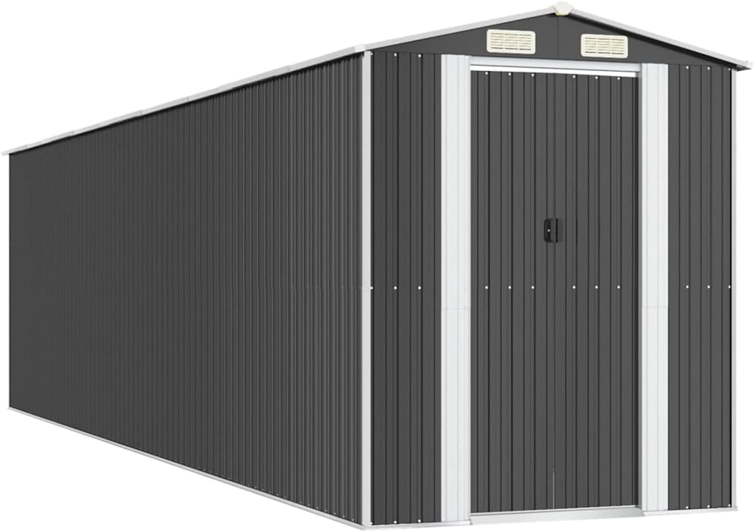 ShGaxin Abri de jardin, abris pour parcelles, abris de jardin, abri de jardin extérieur, maisons préfabriquées, acier galvanisé anthracite 192 x 772 x 223 cm