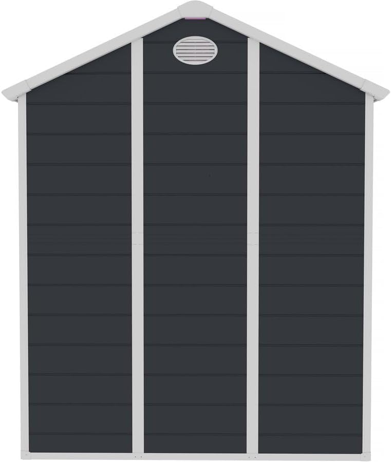 Habitat et Jardin - Abri de Jardin Résine Texas 5.23 m² Anthracite - Ancrages Intérieurs - Antirouille/Anti-UV
