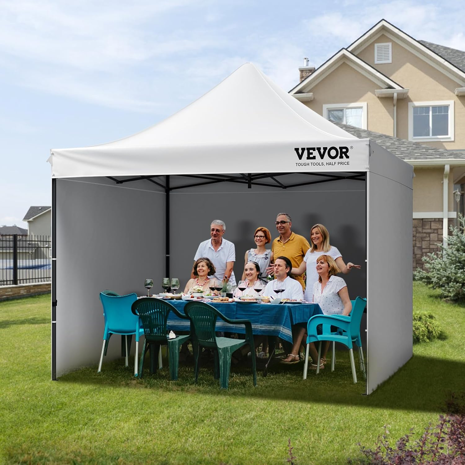 VEVOR - Pop-up Tonnelle - 304,8x304,8 cm - UV résistant, étanche, parois amovibles, sac à roulettes