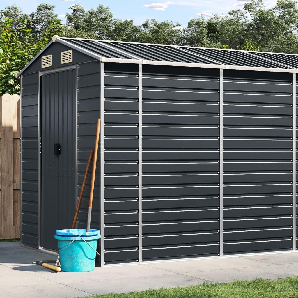 vidaXL Abri de Jardin Anthracite 191x640x198 cm Acier galvanisé