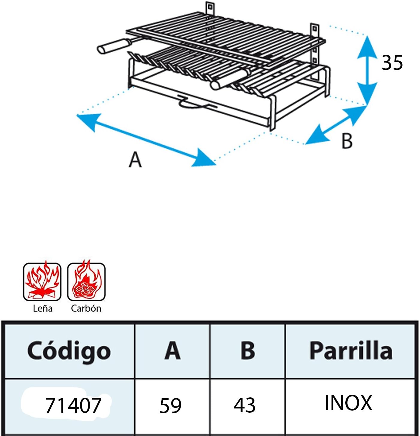 Imex El Zorro - Barbecue inox avec grille fer - 71406