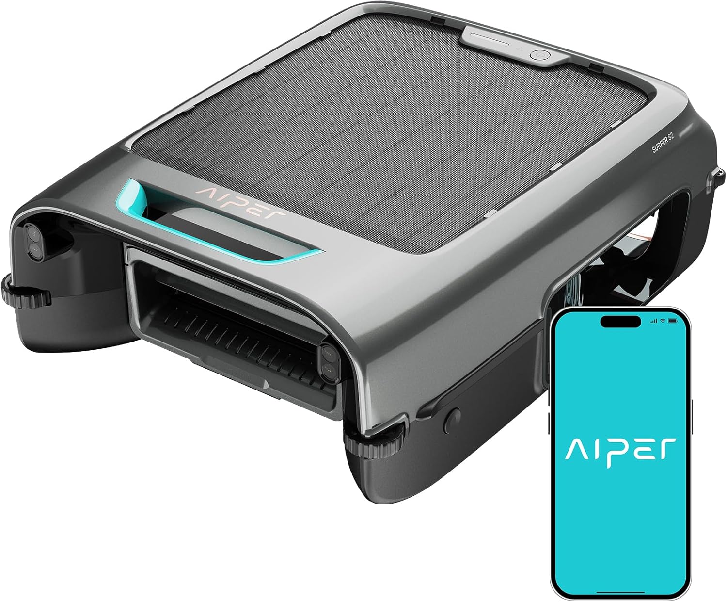 AIPER - EcoSurfer S2 - robot piscine solaire sans fil, 150 µm, appli
