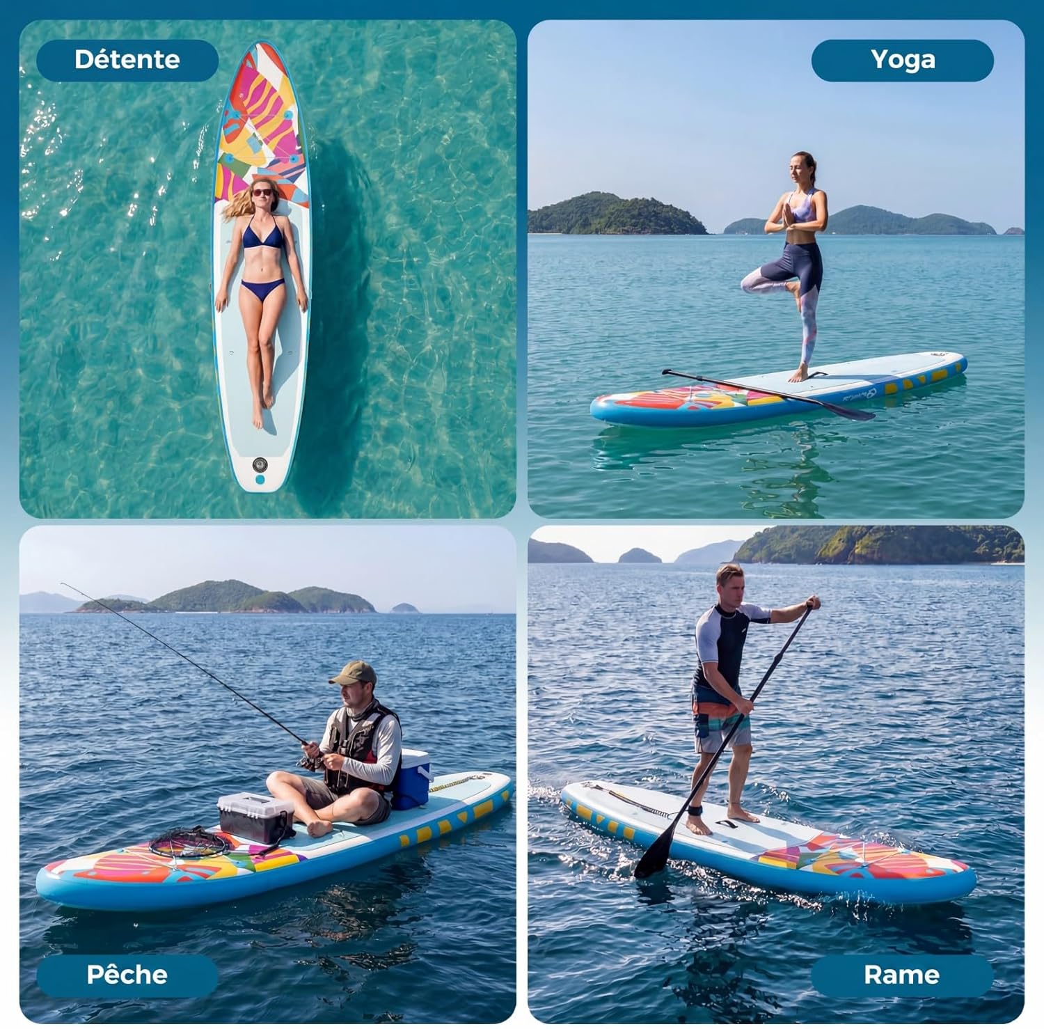 COSTWAY - Paddle Board gonflable - 320x76x15cm - Sac, leash, pompe