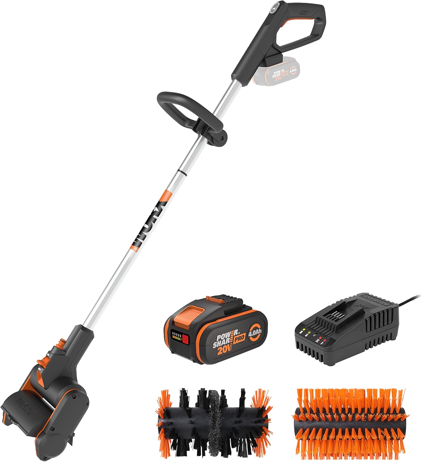 WORX - Brosse de nettoyage 20V - sans fil, 4Ah, chargeur rapide WG441E