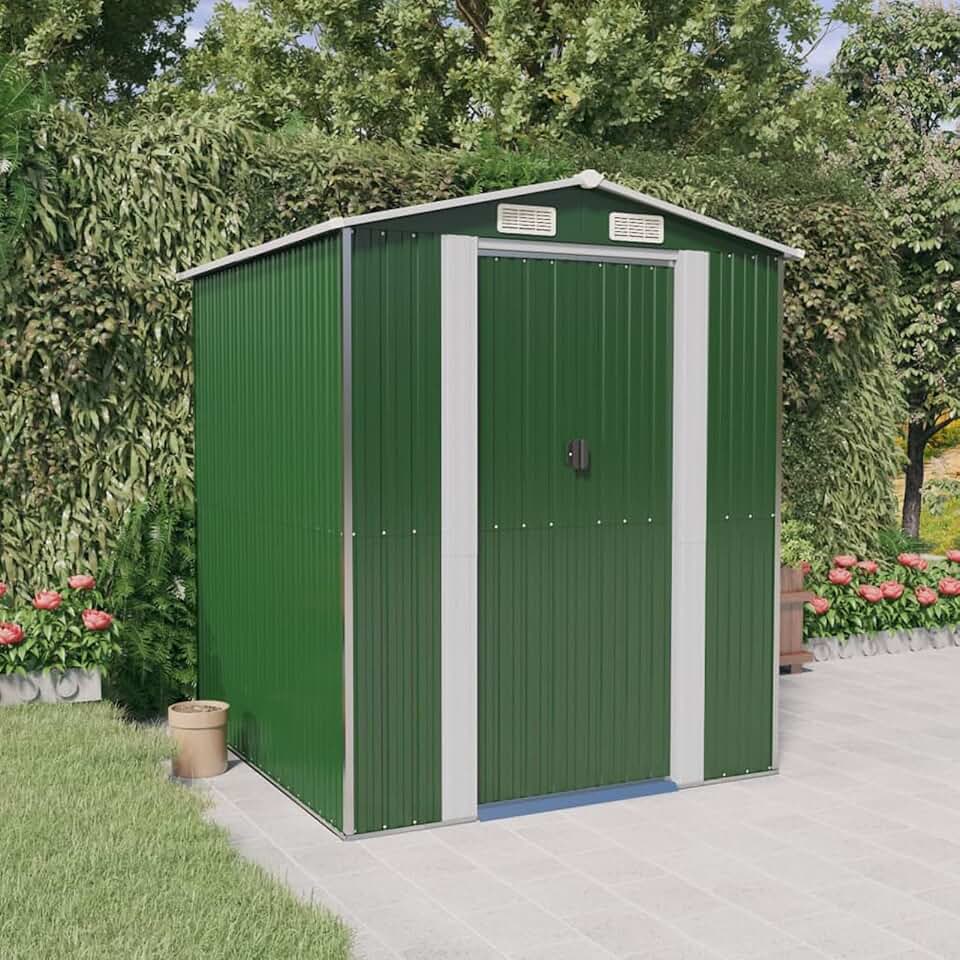 LAPOOH Abri de Jardin Vert 192x191x223 cm Acier galvanisé,Abris de Jardin,Abri de Stockage pour Jardin,Abri d'outils de Jardin
