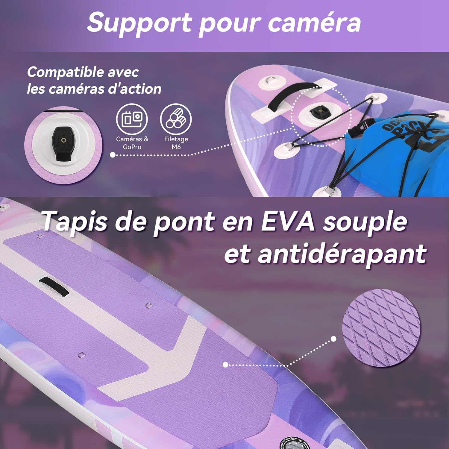 YU YUSING - Paddle Gonflable Série Adulte - 320/335cm - 2 personnes, siège kayak, pagaie alu, support caméra, jusqu'à 15