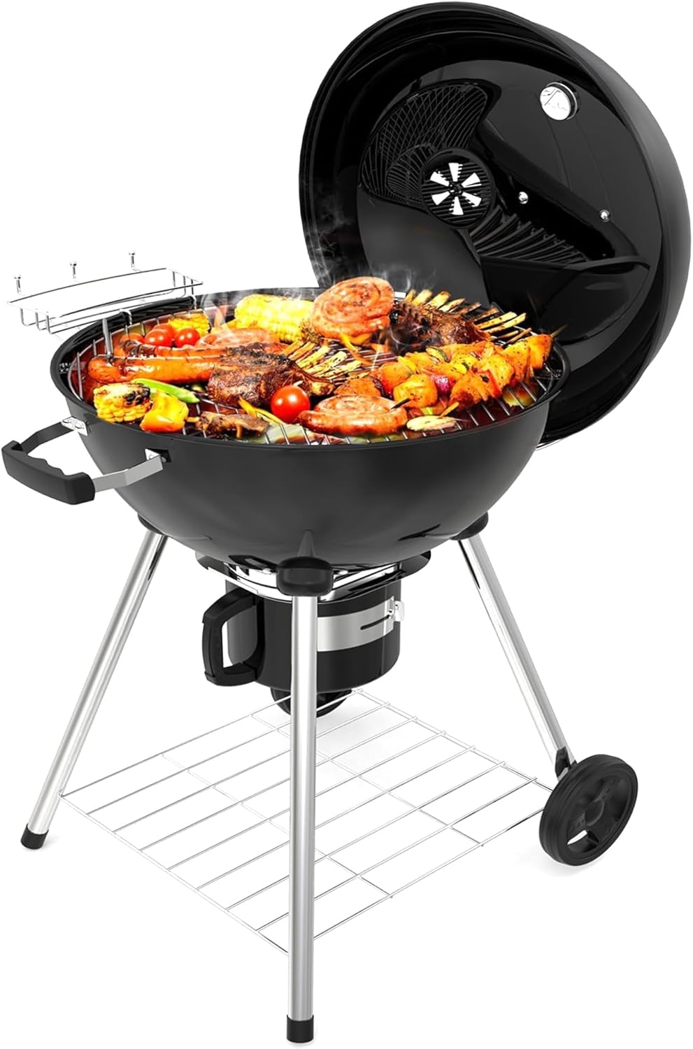 TEENO - 21 inch Barbecue boule, 83x71x105,5cm, tiroir à cendres, couvercle