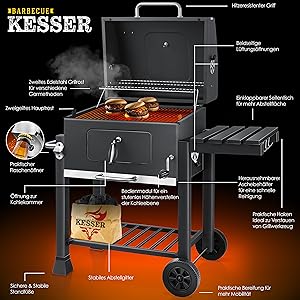 Holzkohlegrill in Grau