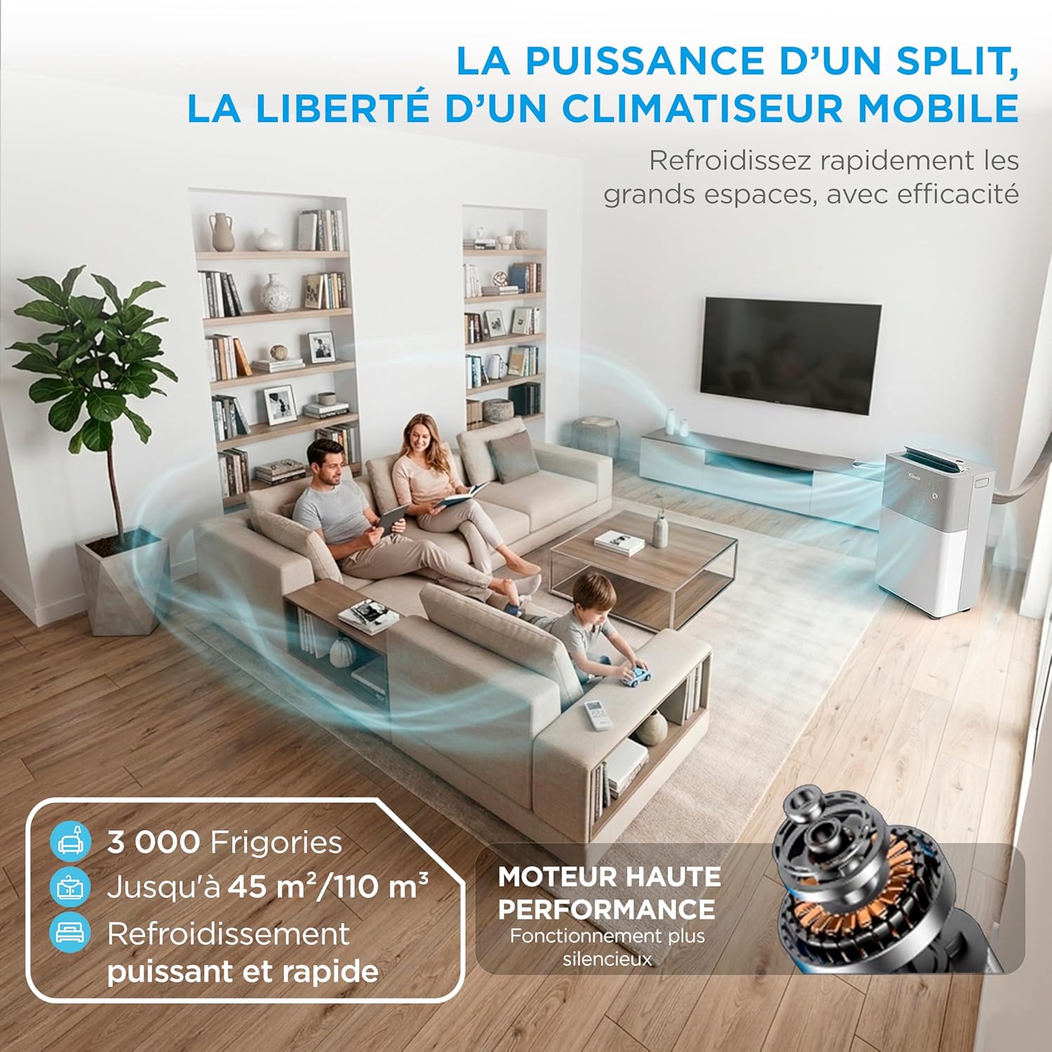 Midea - PortaSplit 12000BTU - 3,5kW, 4-en-1, silencieux, portable MIDEA