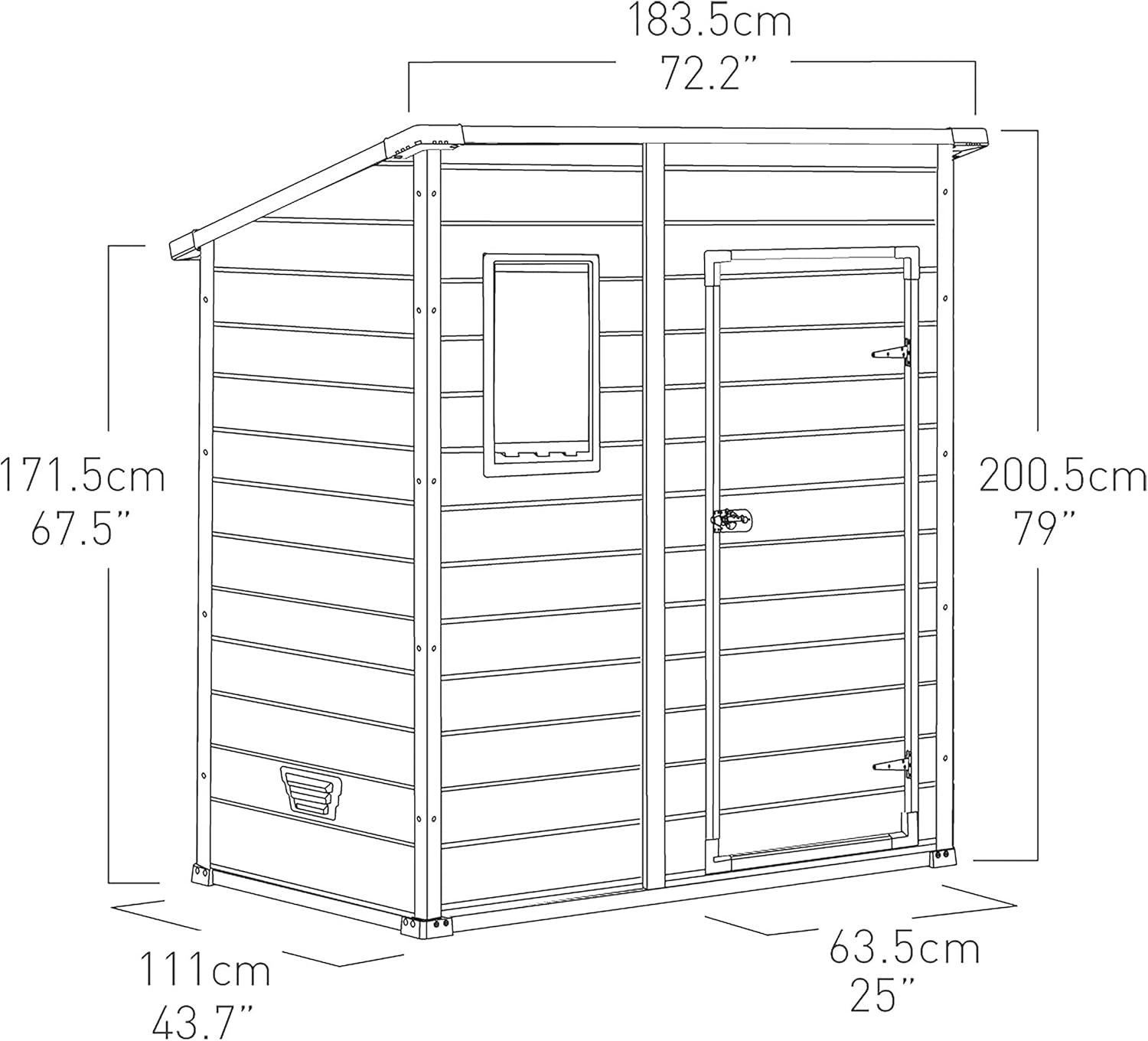 Keter - Manor Pent 64 - 1,8m² - abri de jardin beige robuste