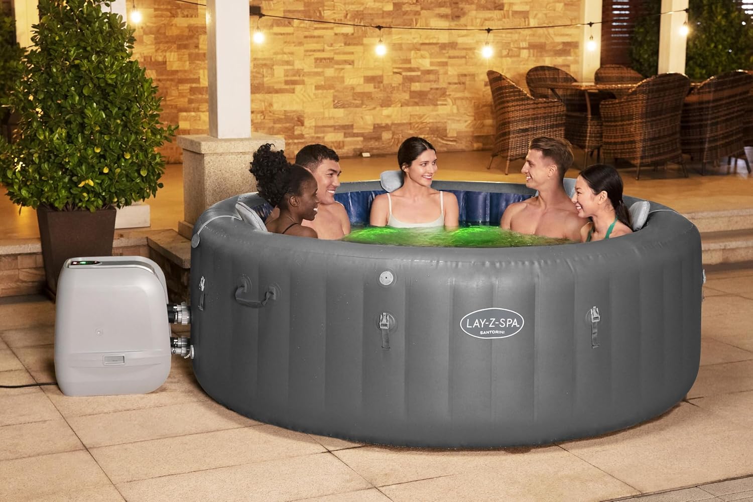 Bestway - LAY-Z-SPA Santorini Hydrojet Pro - 216x80cm - 5-7 personnes - BWSHS21680