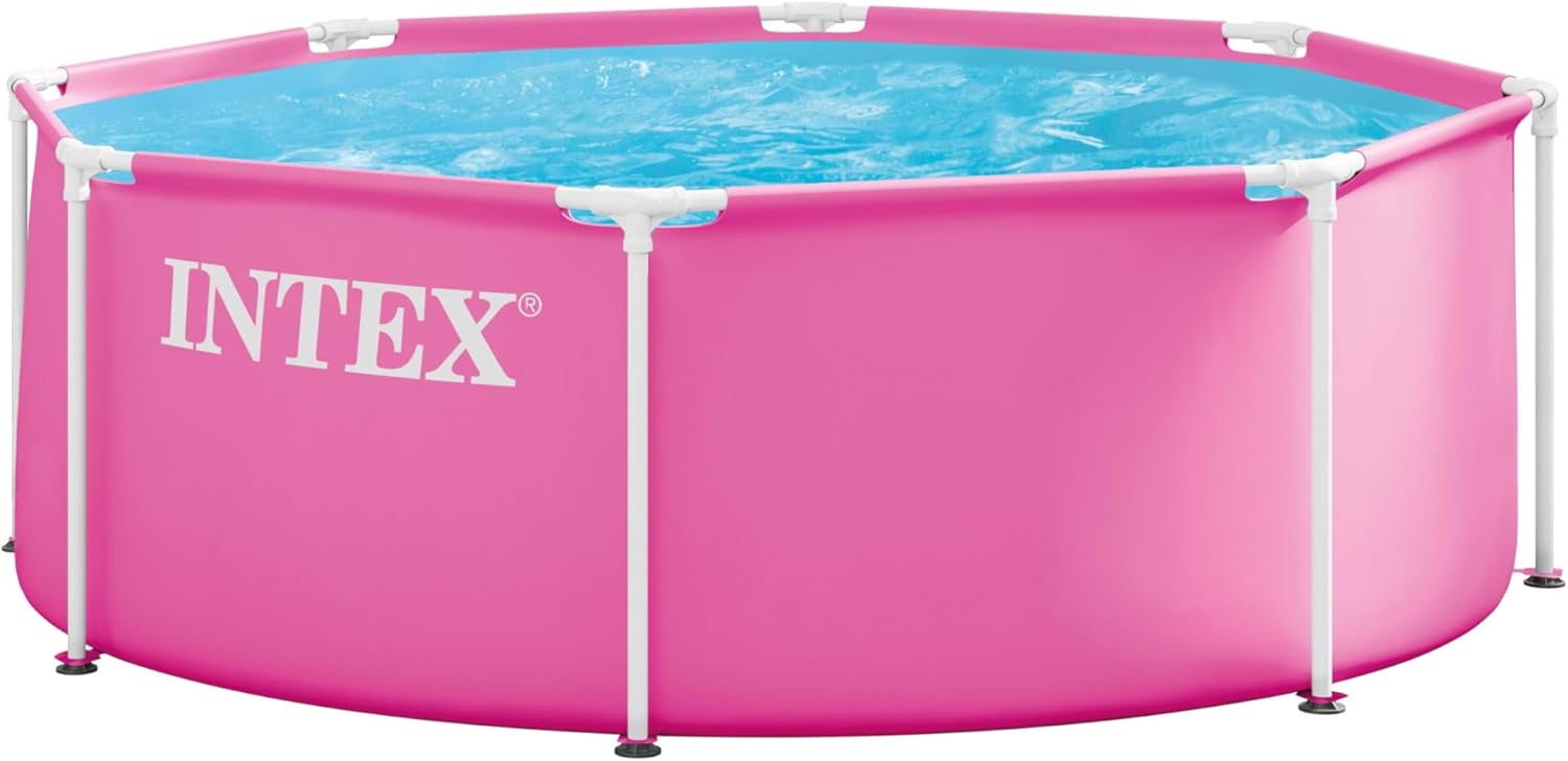 Intex - Piscine métal série 28290ND - 2,44x0,76m - structure rose, 28290ND