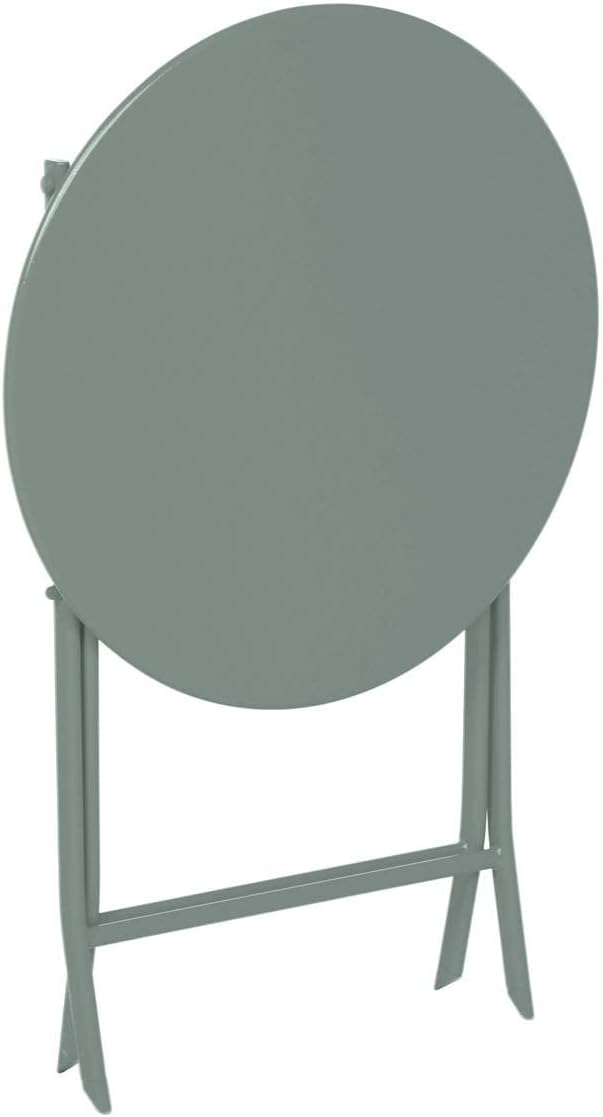 Hespéride - Greensboro - Ø60 cm - Table de jardin pliante acier vert 2 places