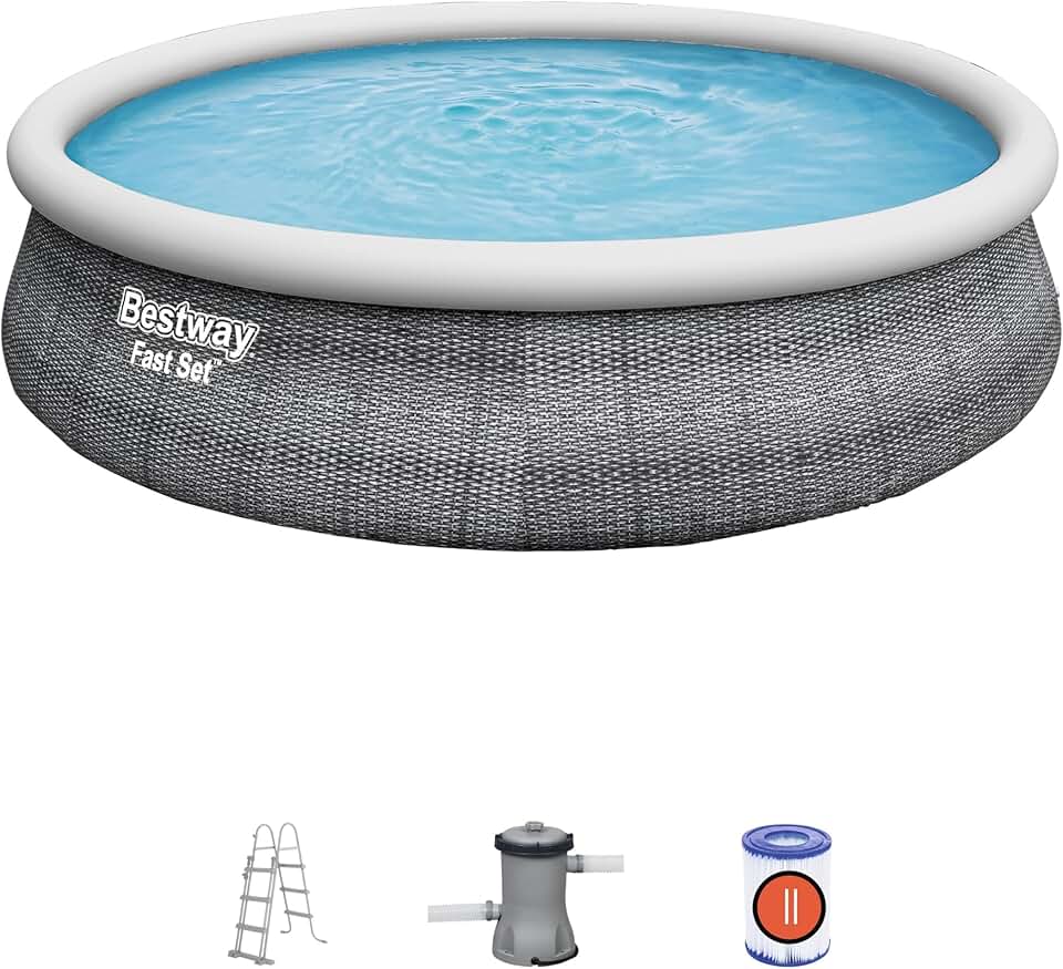Bestway - Fast Set Rotin - 4.57x1.07m - Piscine autoportée, montage rapide