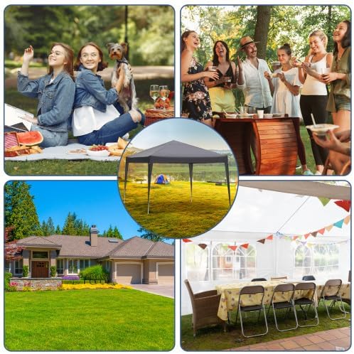 Bonnlo Tonnelle de Jardin Pliante 3x3 imperméable/Tente Pop-up Inclus Sac de Transport/Barnum Pliant Exterieur Rapide à Installer/Gazebo avec Paquet de 4 Poids Lourd Sable,Gris