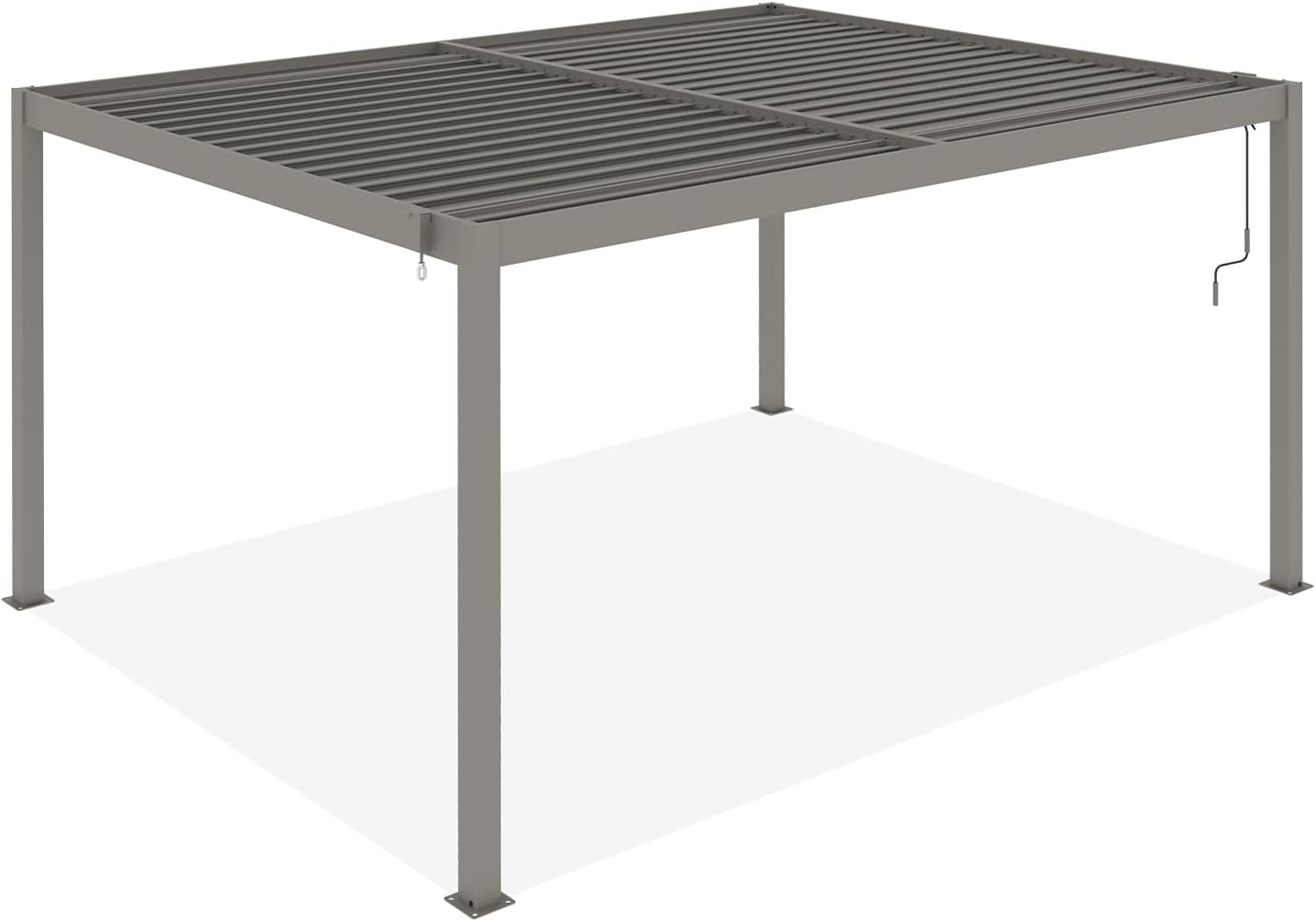 CAZEBOO - Piana - 4x3 m - Pergola alu taupe, lames acier orientables