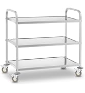 Royal Catering Chariot de service avec roulettes, 3 plateaux RCSW 3 (101 x 55 x 96,5 cm, capacité de charge 480 kg...