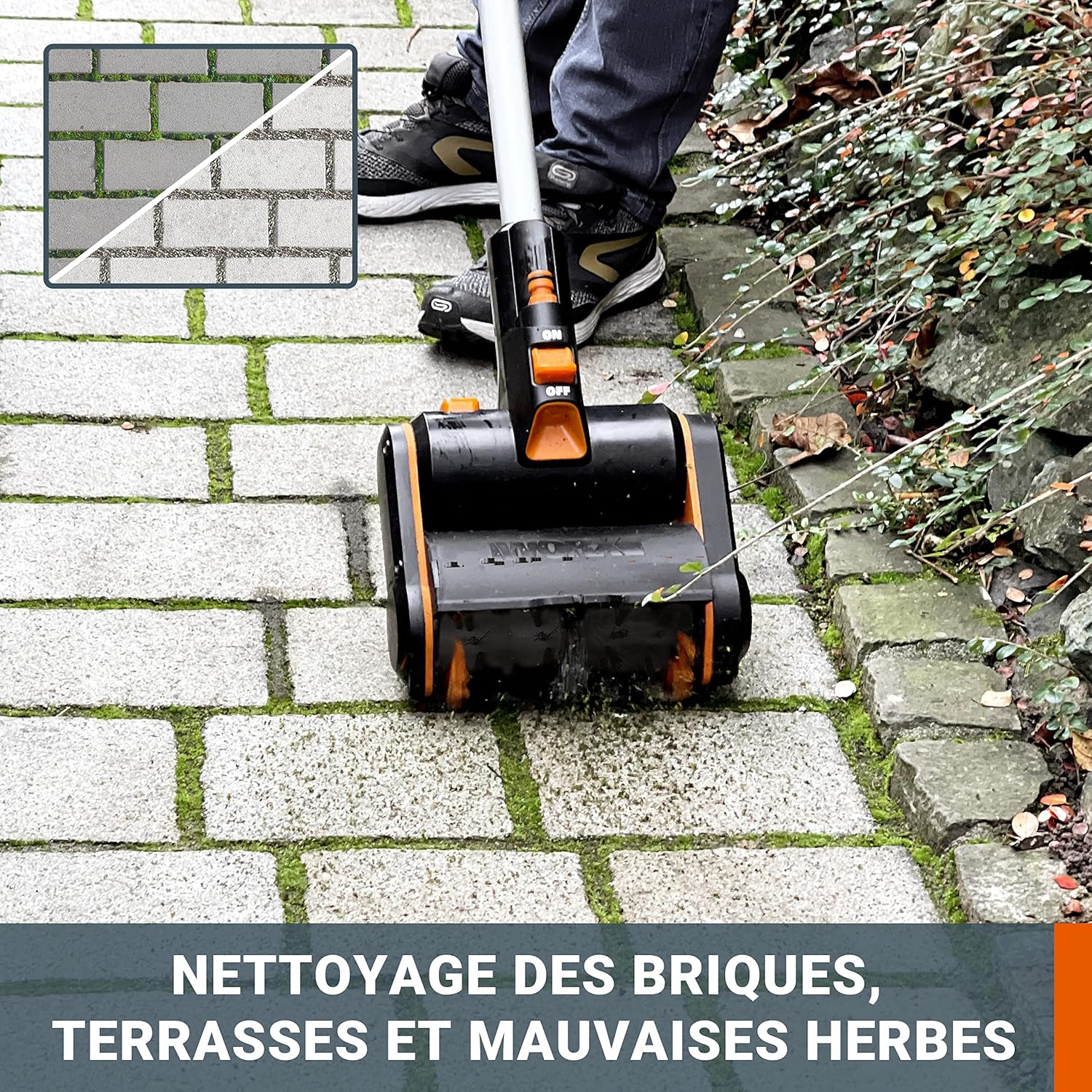 WORX - Brosse de nettoyage 20V - sans fil, 4Ah, chargeur rapide WG441E