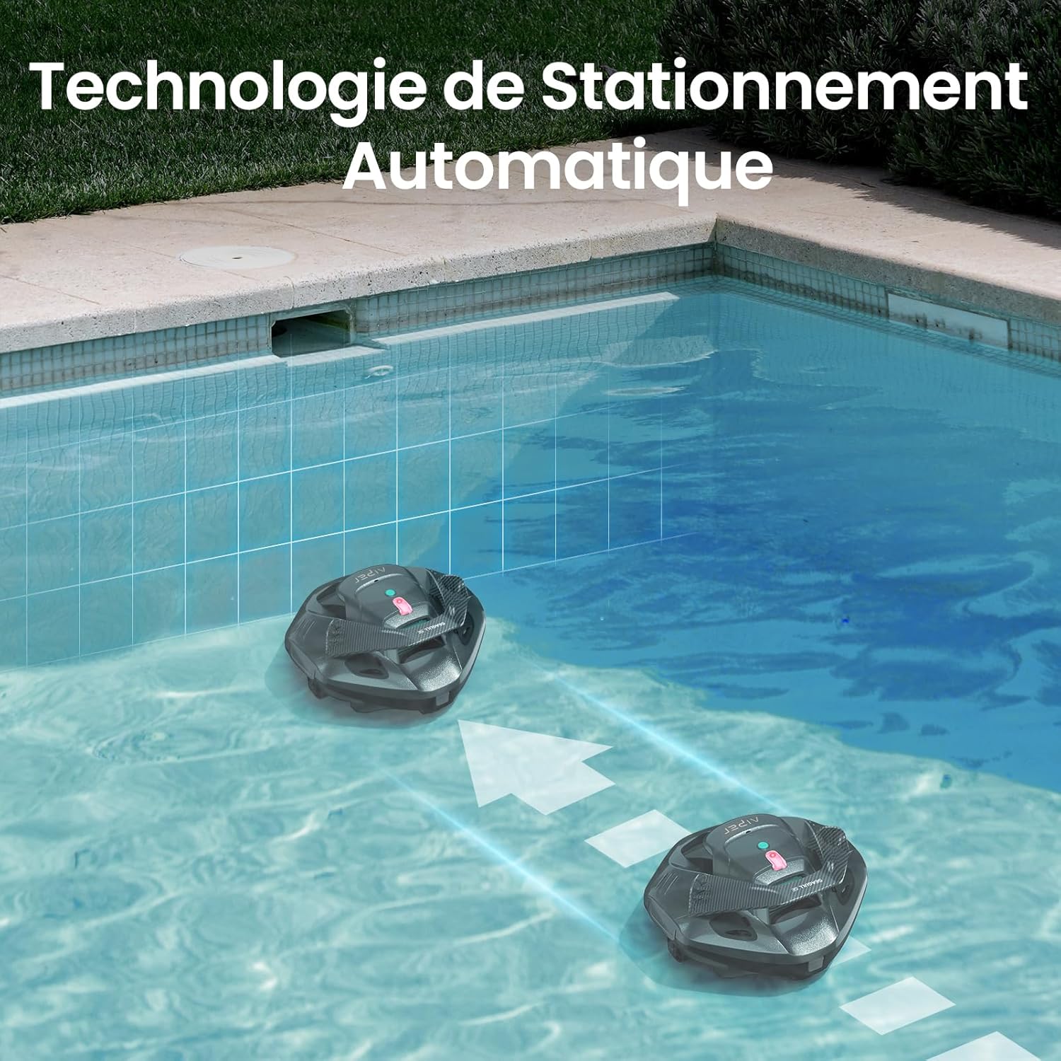 AIPER - Robot piscine série autonome - 80 m² - 90 min sans fil, 2 moteurs