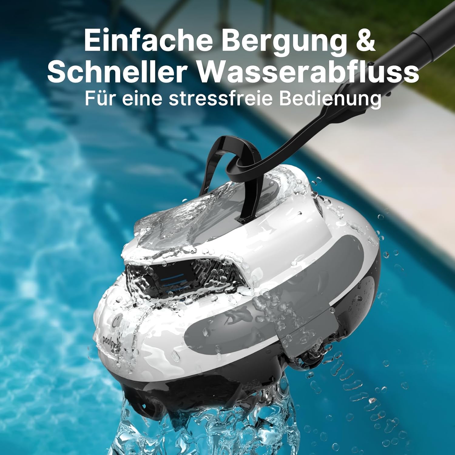 POOLPURE - Robot piscine sans fil, 100min, 5000mAh, 90m², 2026