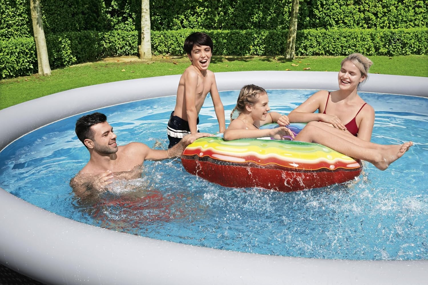 Bestway - Fast Set Rotin - 4.57x1.07m - Piscine autoportée, montage rapide
