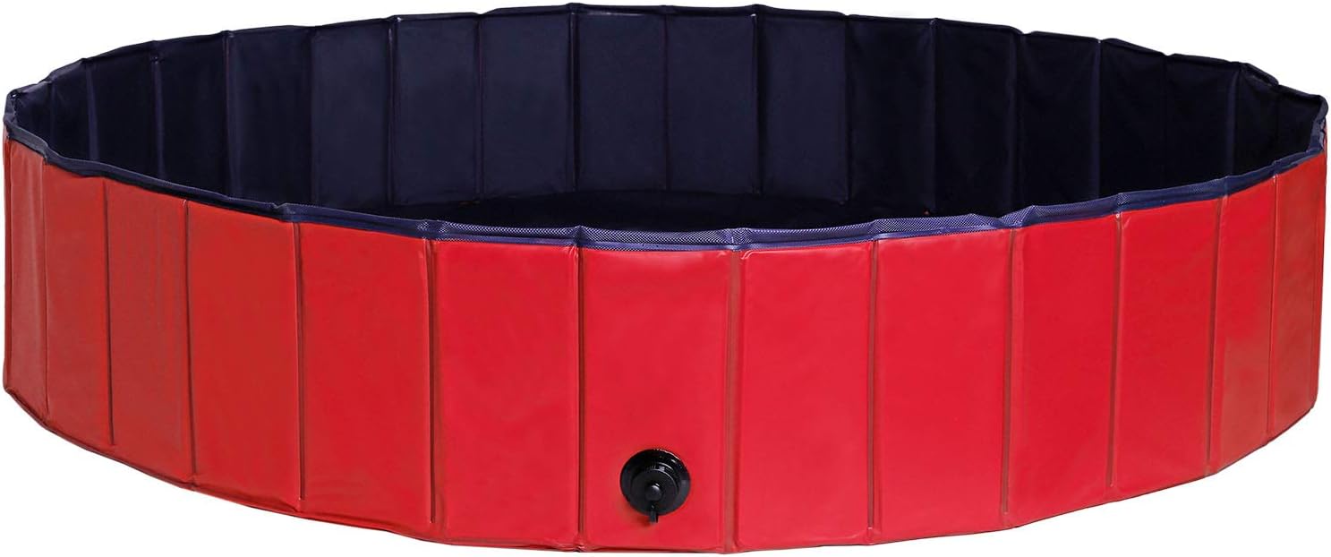 lionto - Piscine pliable Ø160x30cm - PVC antidérapant, bouchon vidange