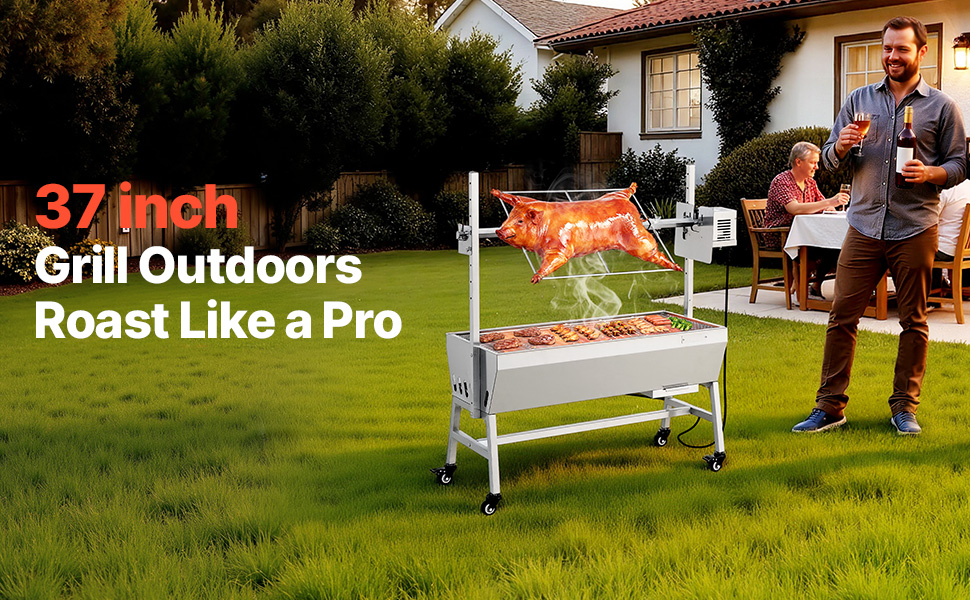 rotisserie grill charcoal spit roaster